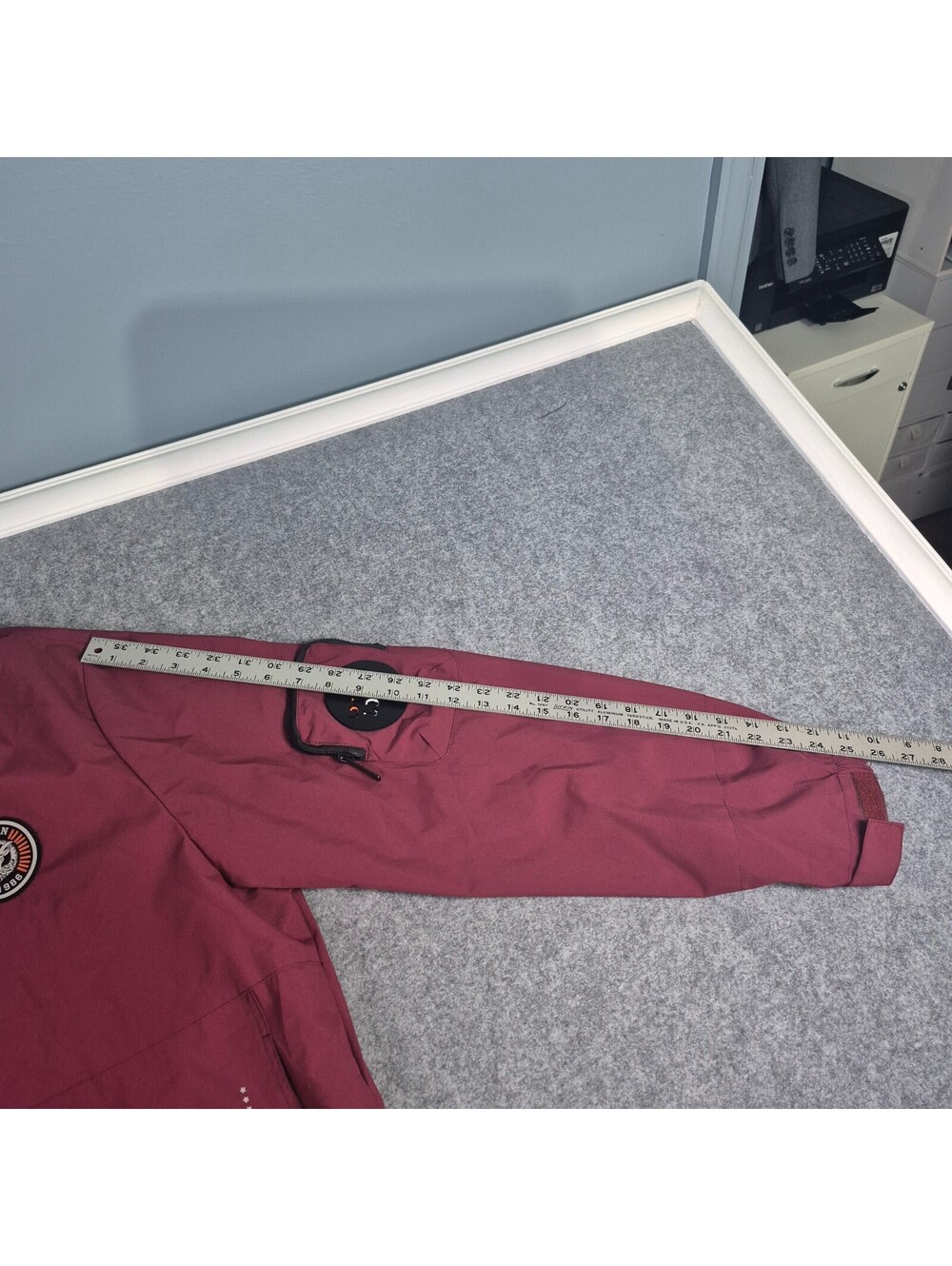 LEDUNTINO Anorak Jacket XL Zip Pocket Maroon Warm Versatile Lined - Picture 13 of 15